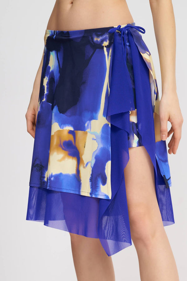 Shan Elisabeth Ruffle Mesh Wrap Pareo Skirt